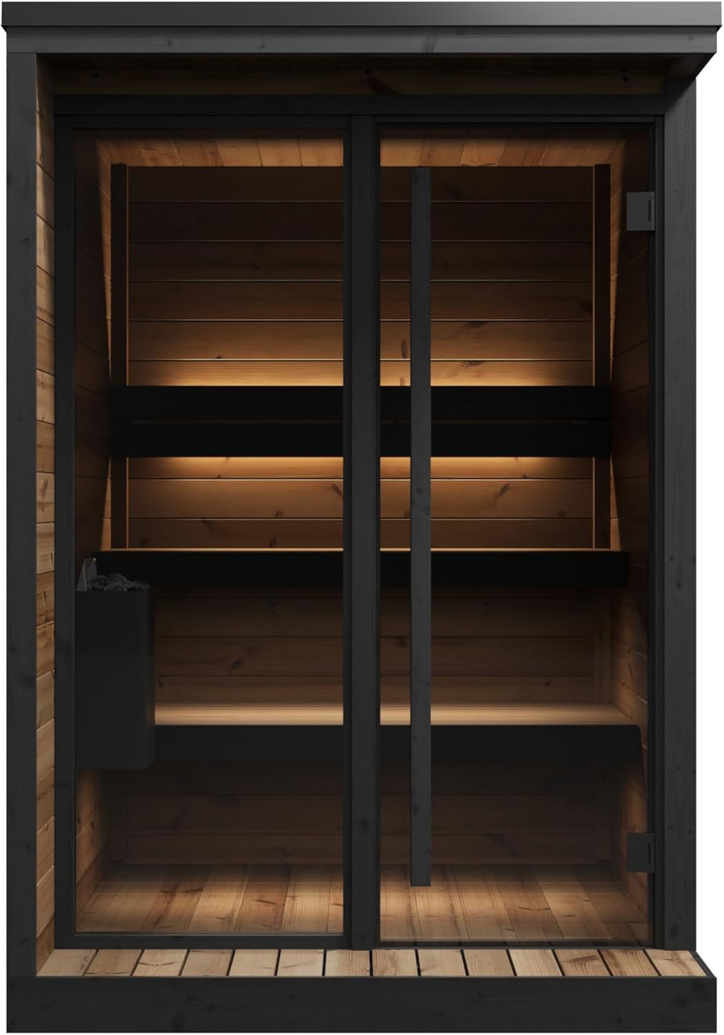 Sauna Exterior Hiki S, 149,6x201,9 cm, Capacidad para hasta 4 Personas.