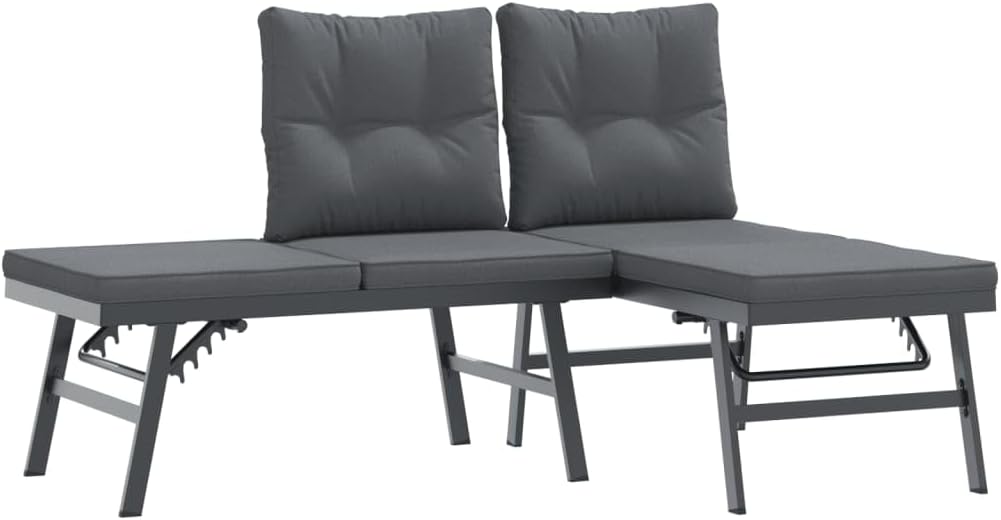 Sofa Jardin Exterior Acero, Muebles Jardín Exterior, 9 Piezas