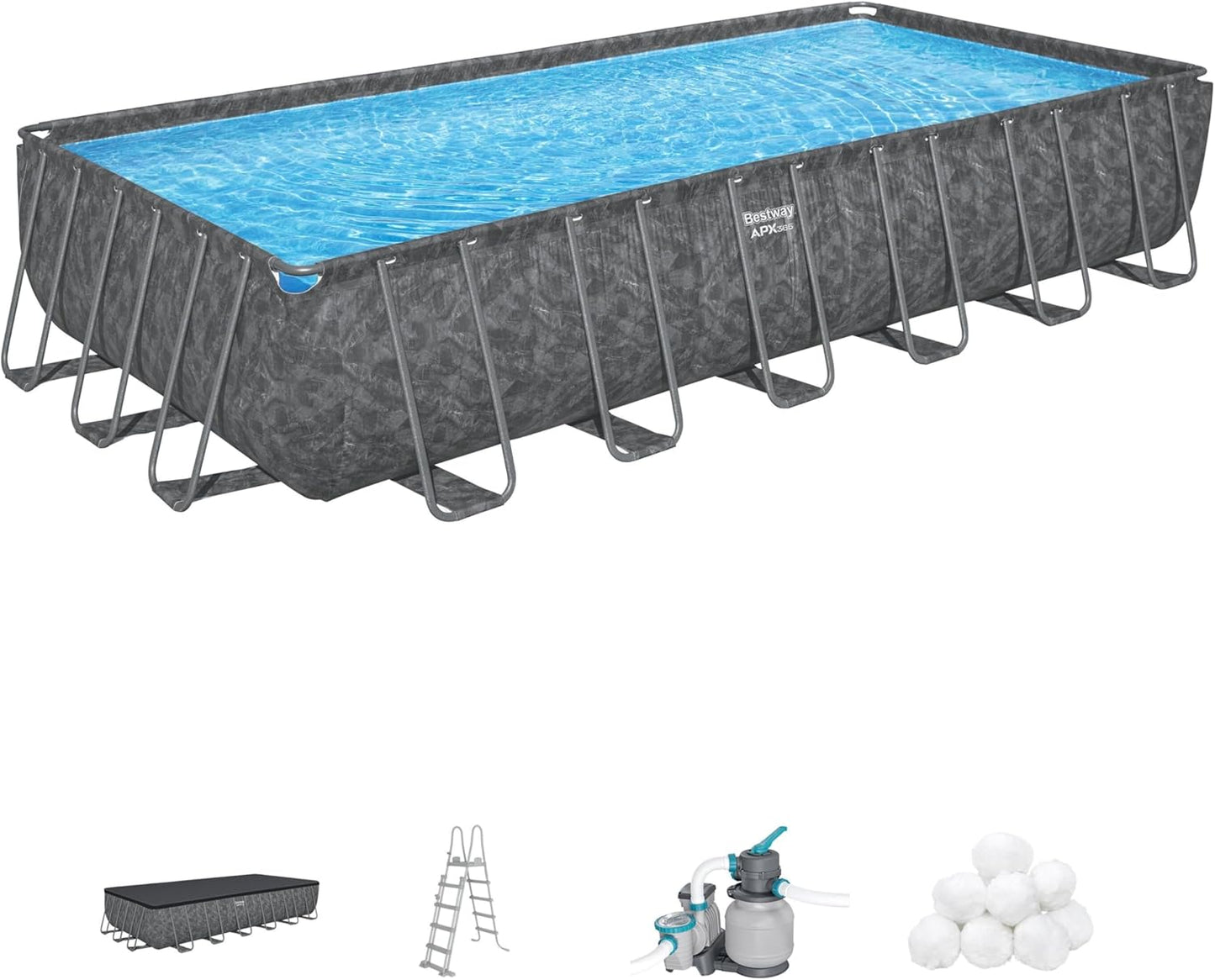 Juego de Piscina Rectangular de 24' x 12' x 52"/7.32 MX 3.66 MX 1.32 m