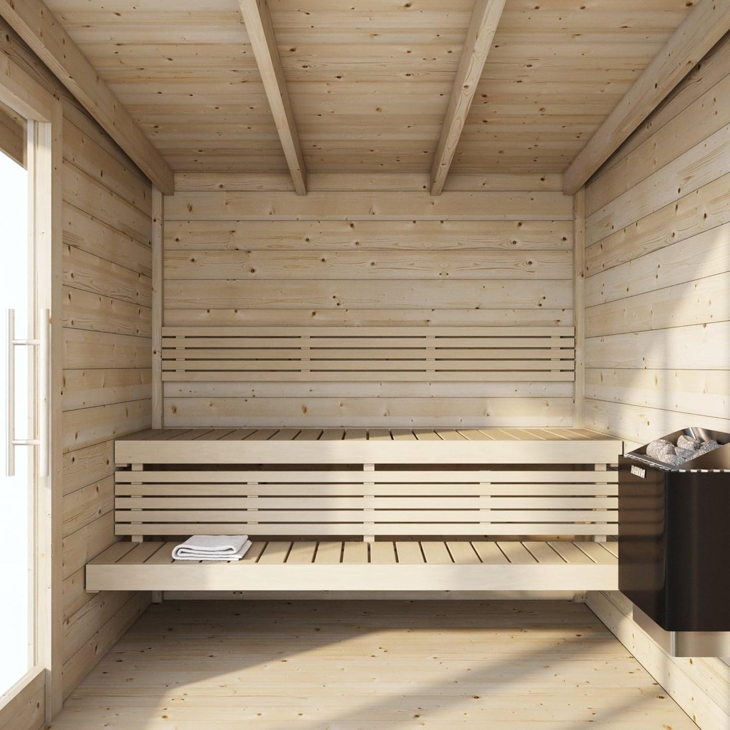 Sauna Exterior Deluxe, Diseñada, 2095x2116 mm
