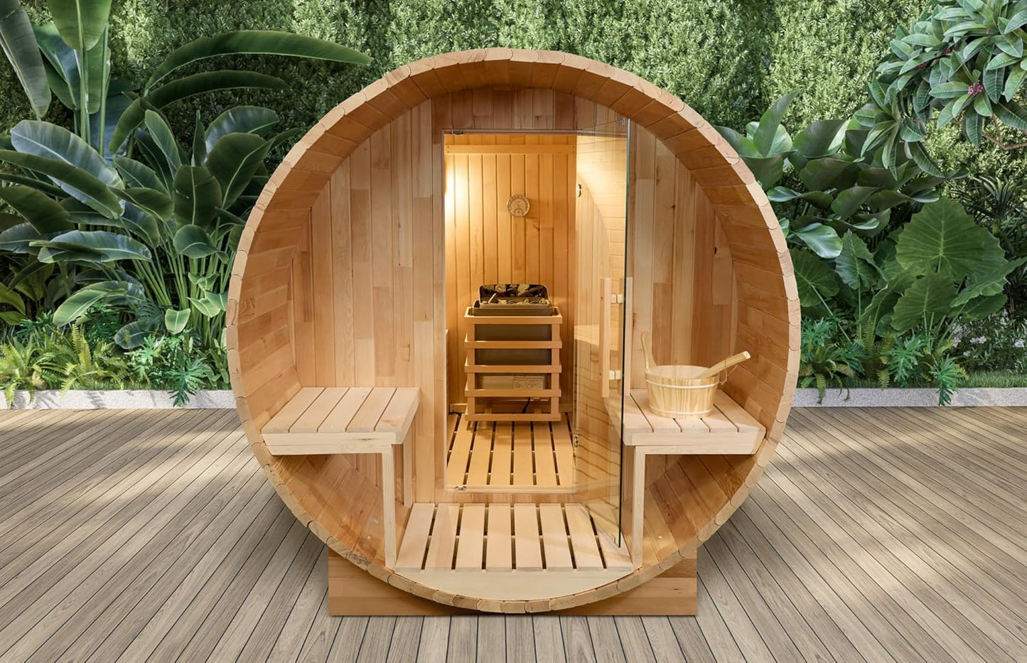 Sauna 6 Personas de Vapor con Estufa de Piedras | Cuida la Piel I Elimina toxinas I Reduce el estrés | Radio I USB I Bluetooh