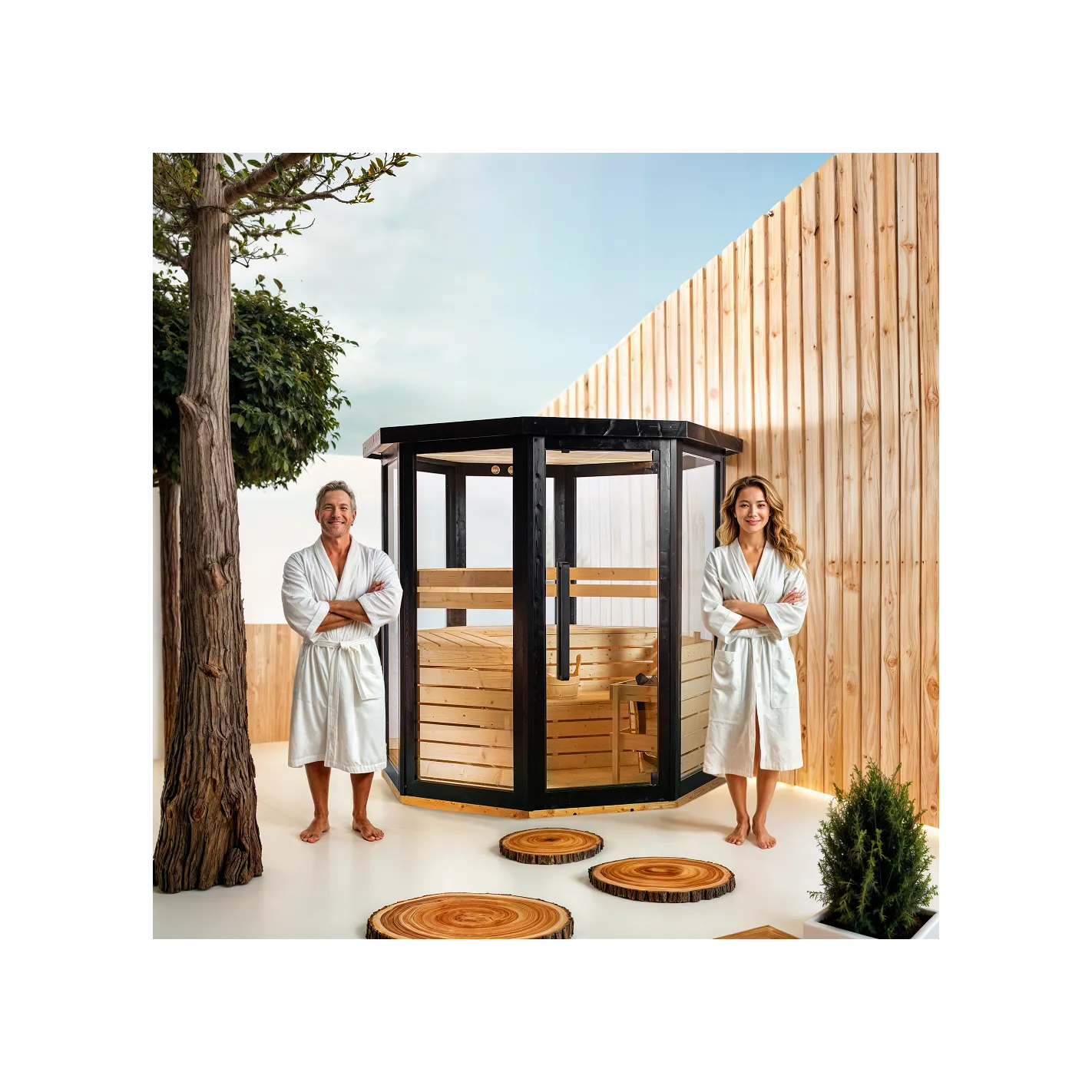 Sauna exterior de vapor para 4/5 personas