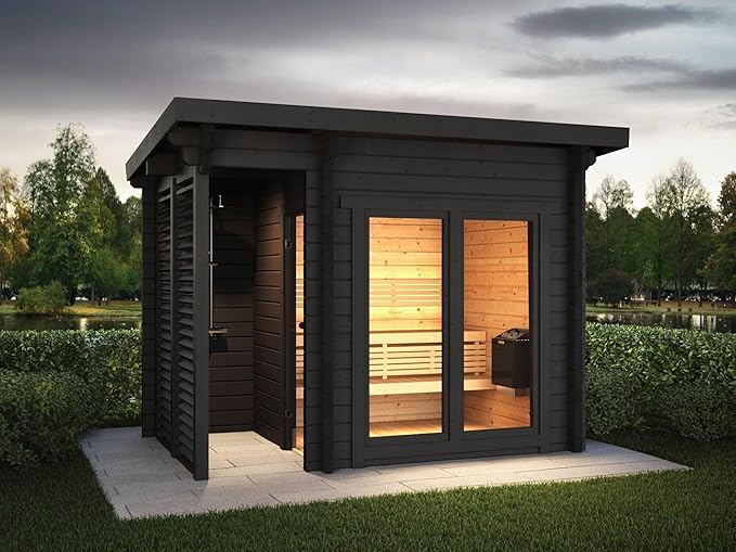 Sauna Exterior Deluxe Plus, para 4 pessoas, 3410x1940 mm