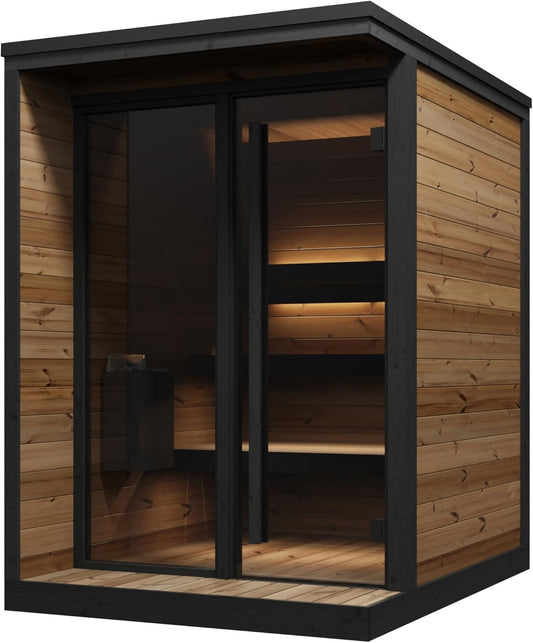 Sauna Exterior Hiki S, 149,6x201,9 cm, Capacidad para hasta 4 Personas.