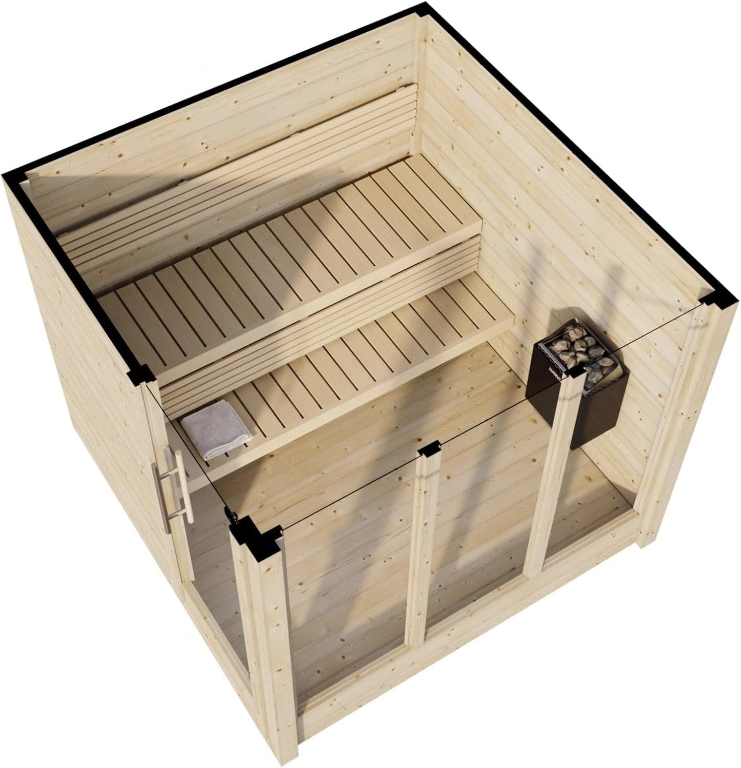 Sauna Exterior Deluxe, Diseñada, 2095x2116 mm
