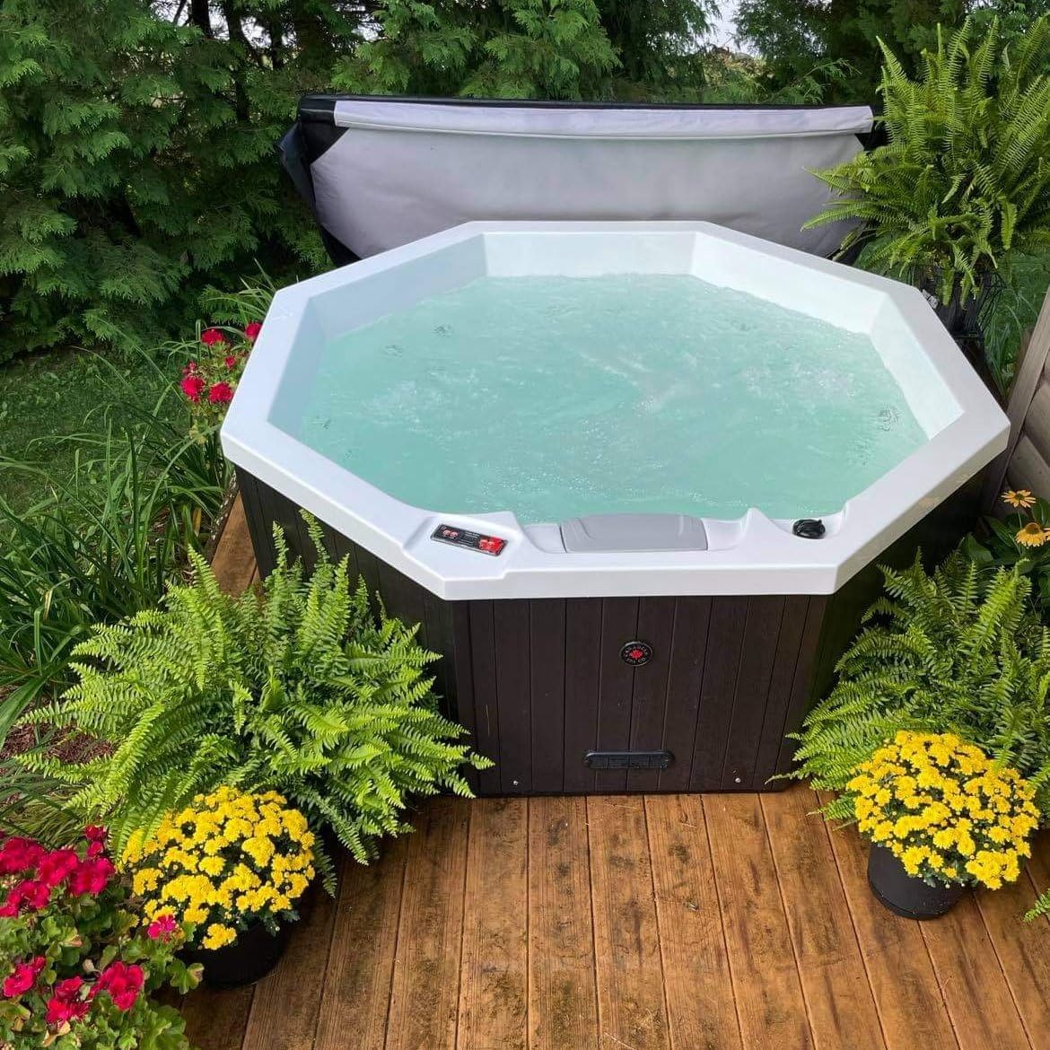 Hot Tub para 6 Personas, 188 x 188 x 73 cm, Octogonal, con Cubierta