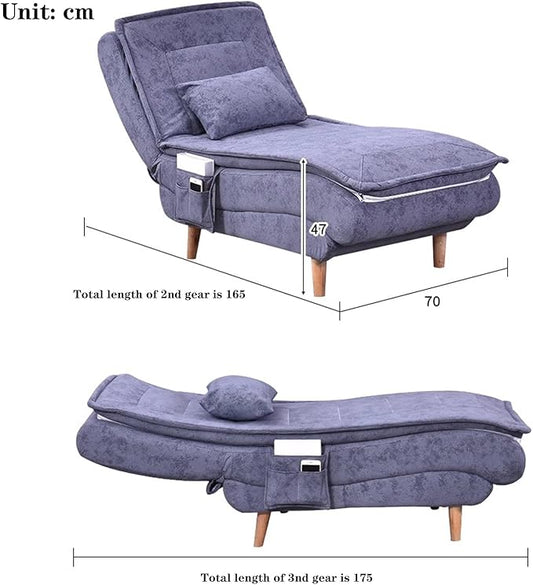 Silla de sofá plegable sin brazos, moderna tumbona
