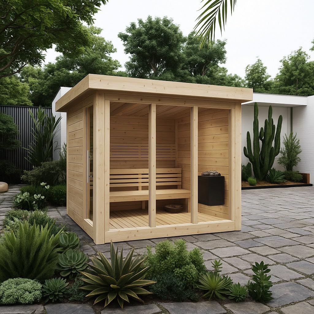 Sauna Exterior Deluxe, Diseñada, 2095x2116 mm