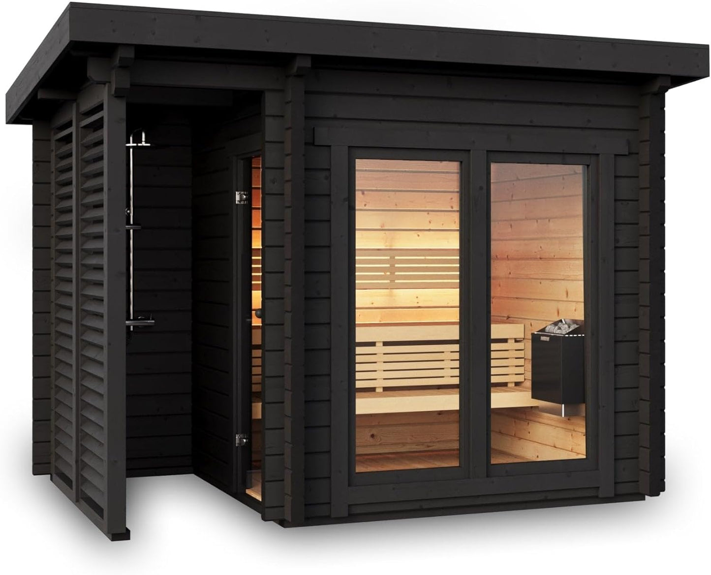 Sauna Exterior Deluxe Plus, para 4 pessoas, 3410x1940 mm