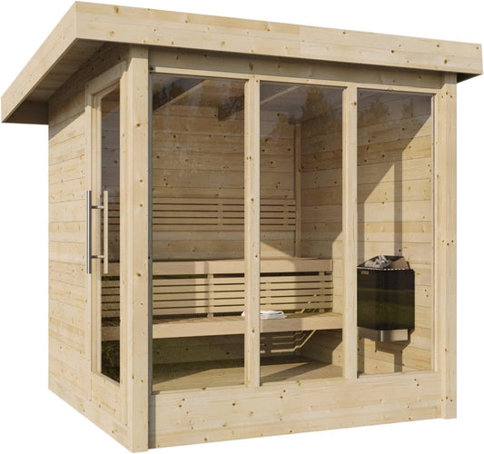 Sauna Exterior Deluxe, Diseñada, 2095x2116 mm