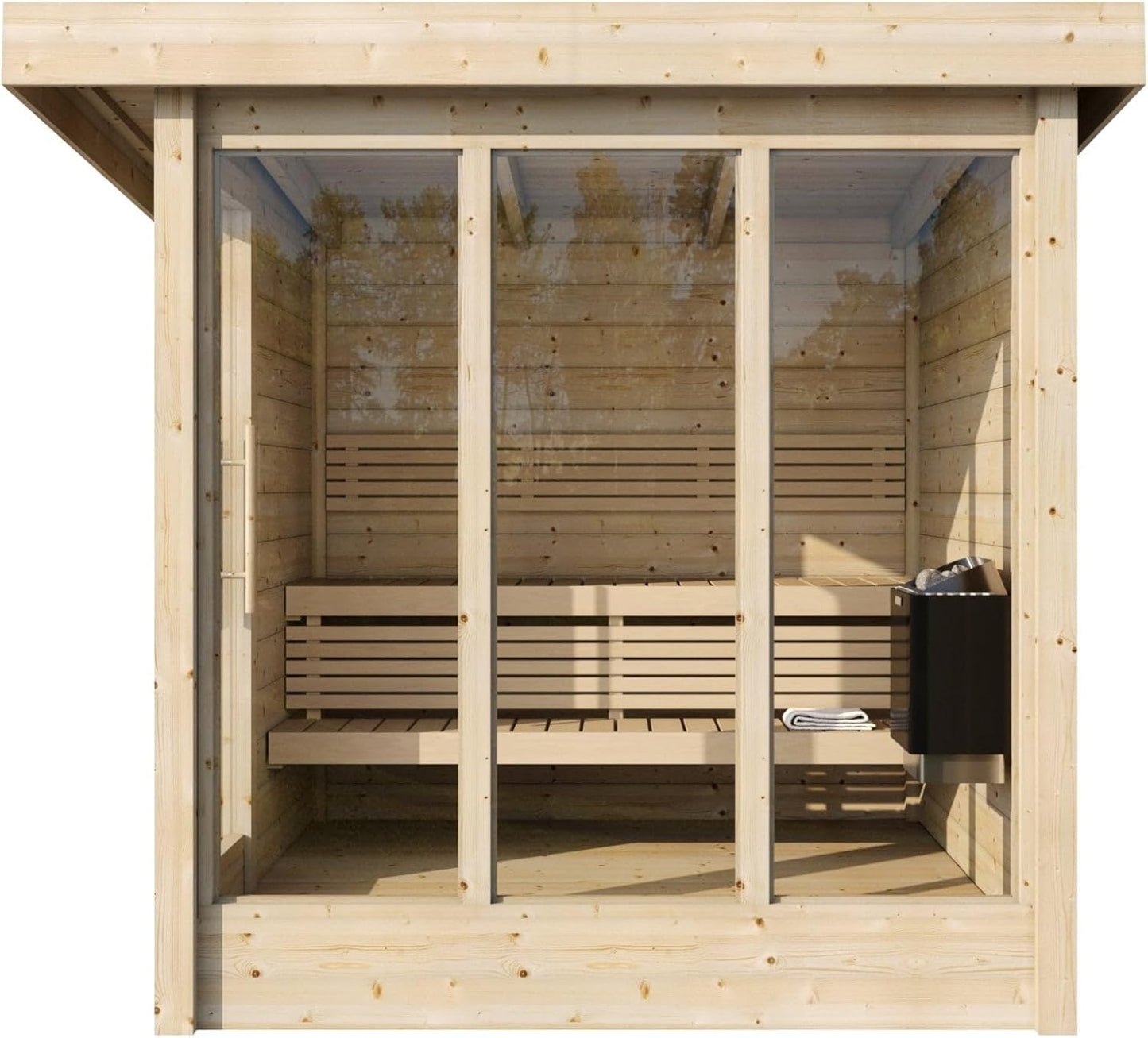 Sauna Exterior Deluxe, Diseñada, 2095x2116 mm